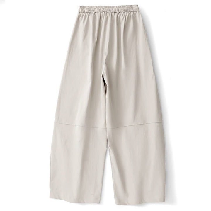 Buddha Stones Summer Casual Minimalist Drawstring Solid Cotton Ankle Pants Women's Harem Pants With Pocket - image 9