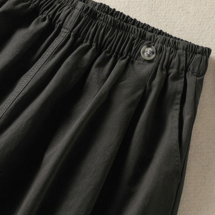Buddha Stones Summer Casual Minimalist Solid Women's Shorts With Pocket - image 7
