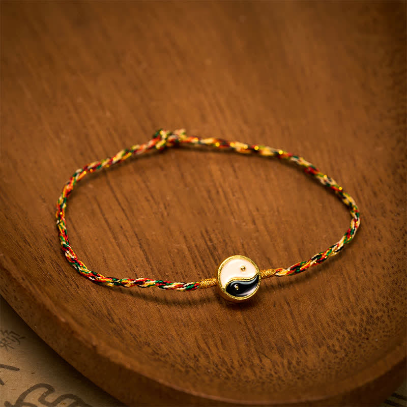Buddha Stones Hand-Woven Yin Yang Colorful Thin Cord String Protection Braided Bracelet - image 1