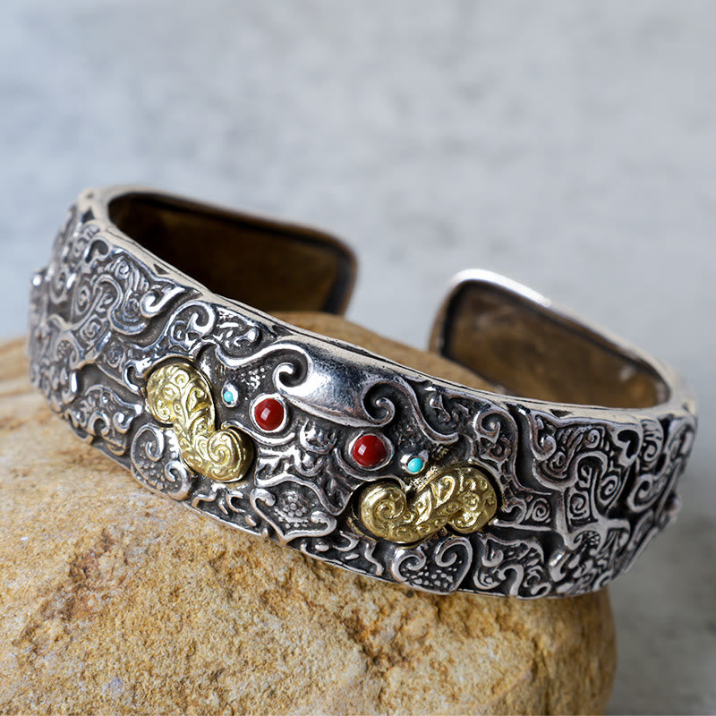Buddha Stones FengShui Engraving PiXiu Blessing Bracelet Bangle - image 1