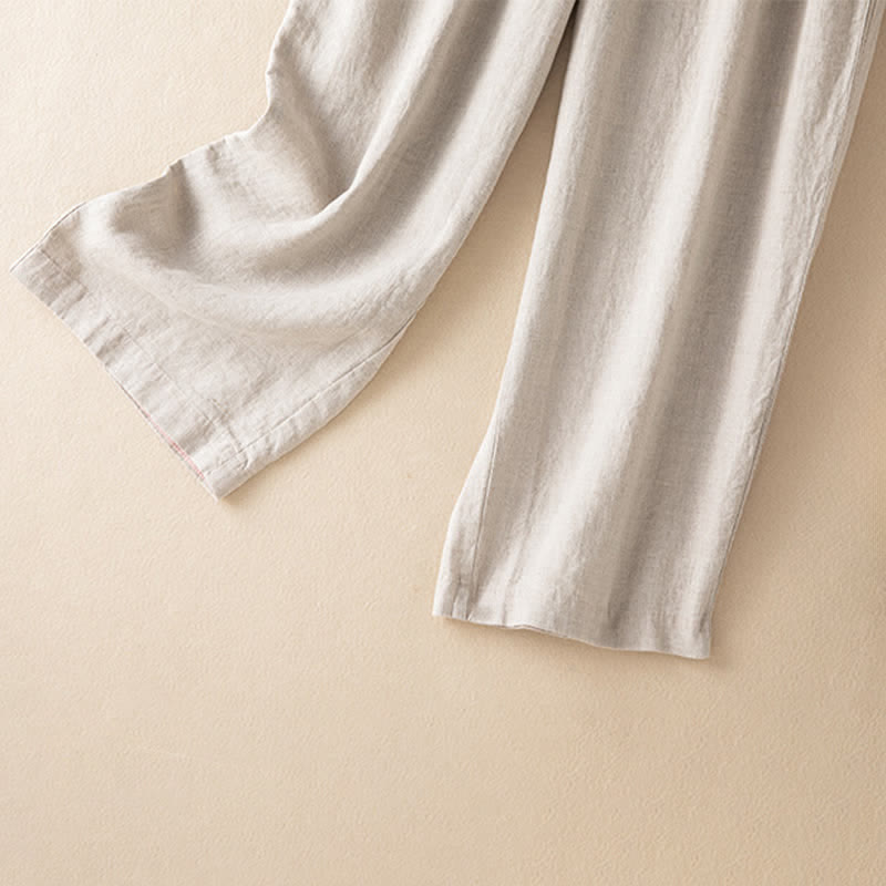 Buddha Stones Summer Casual Minimalist Drawstring Solid Ankle Pants Women's Harem Pants With Pocket - image 11