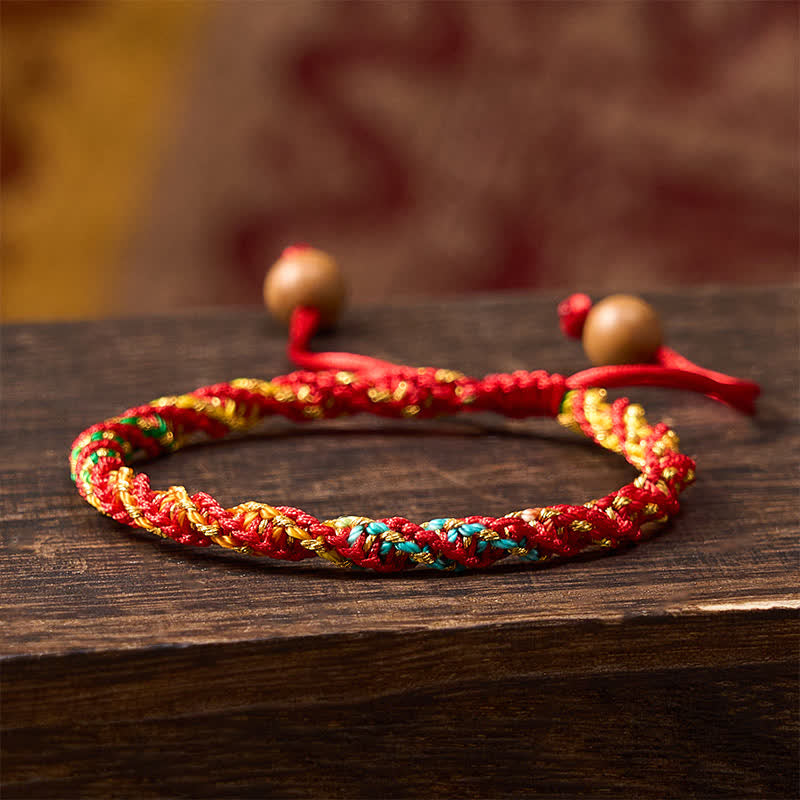 Buddha Stones Colorful String Grounding Vintage Ethnic Bracelet - Red String(Protection♥Luck) - image 0