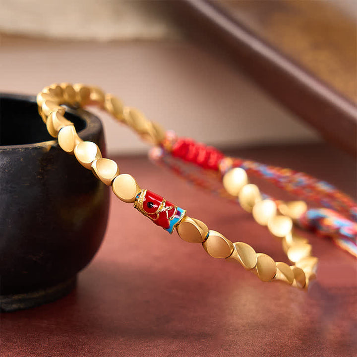 Buddha Stones Copper Koi Fish Success Vintage Ethnic Bracelet - image 2