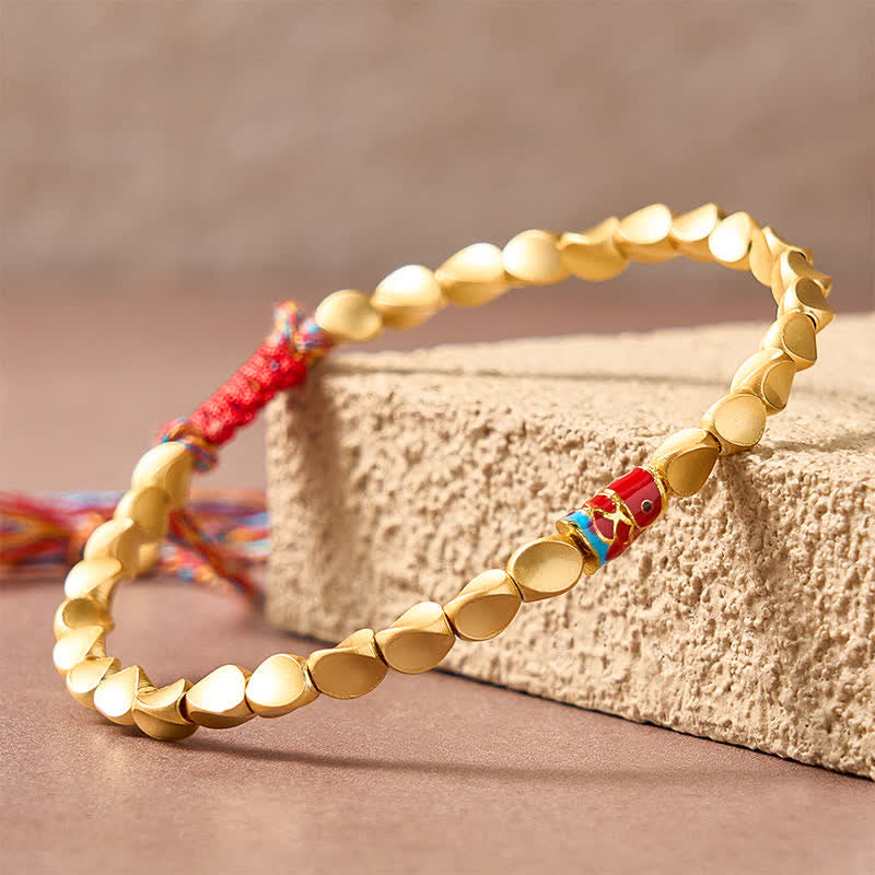 Buddha Stones Copper Koi Fish Success Vintage Ethnic Bracelet - image 4