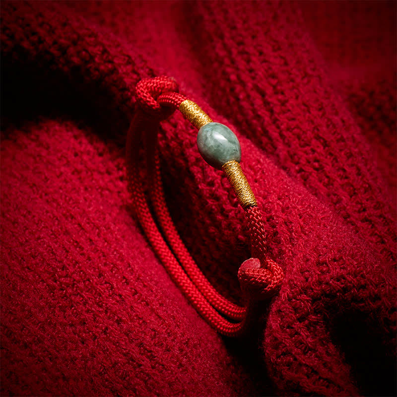 Buddha Stones Jade Bead Red String Protection Bracelet - image 2