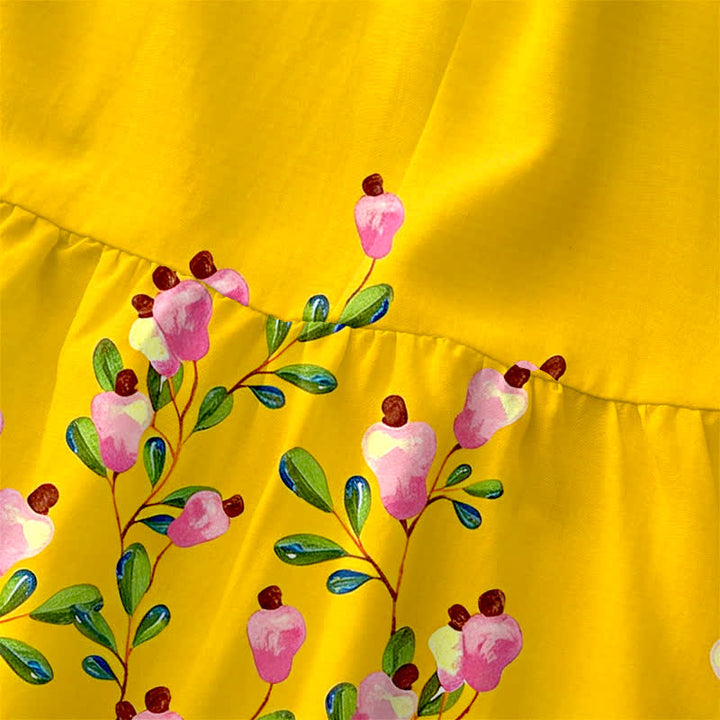 Buddha Stones Summer Casual Floral Border Pattern Women's Summer Sleeveless Midi Dress With Pockets - image 1