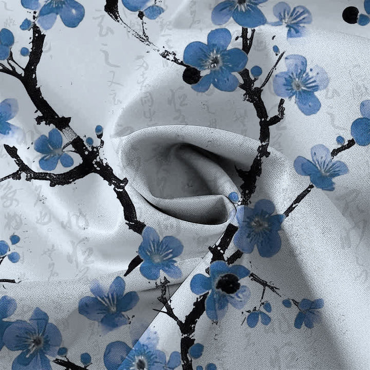 Buddha Stones Red Plum Blossom Branch Pattern Buttons Wrinkle-resistant Men's Short Sleeve Shirt - image 5