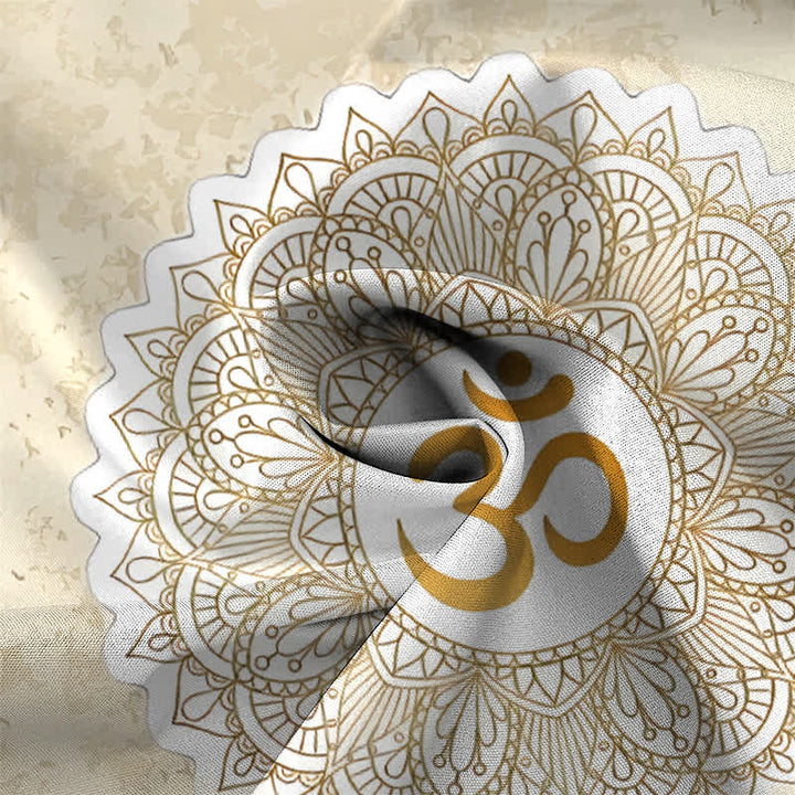 Buddha Stones Om Mandala Pattern Buttons Breathable Men's Short Sleeve Shirt - image 2