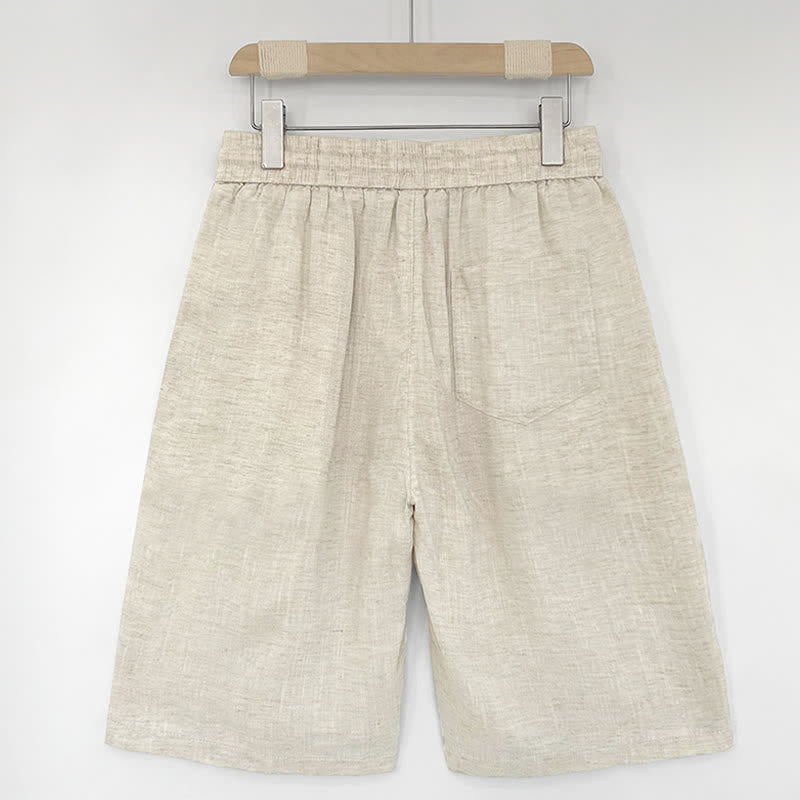 Buddha Stones Summer Casual Minimalist Drawstring Solid Men's Shorts With Pockets - image 9