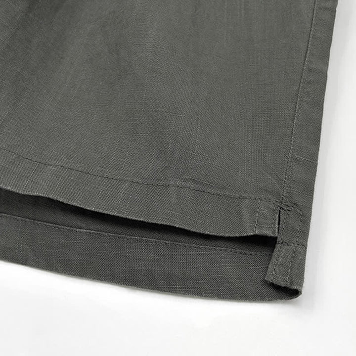Buddha Stones Summer Casual Minimalist Drawstring Solid Men's Shorts With Pockets - image 7