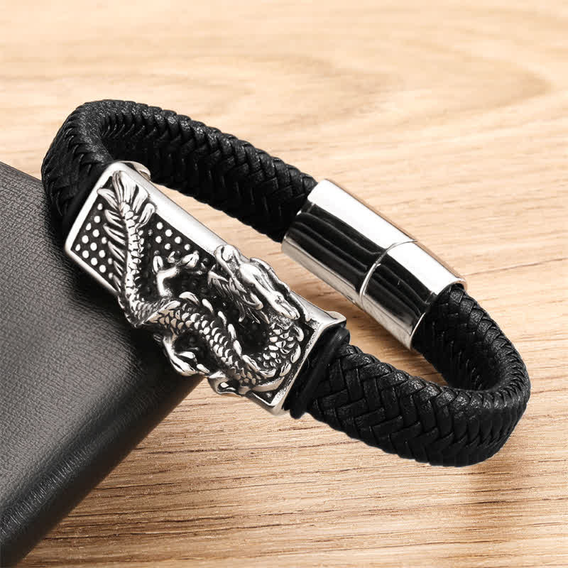 Buddha Stones Hand-Woven Dragon Strength Braided Stainless Steel Bracelet - image 3