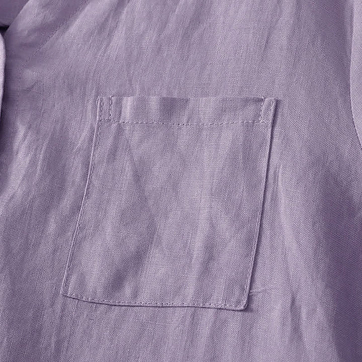 Buddha Stones Summer Casual Minimalist Button-Up Solid Women's Short Sleeve Shirts With Pocket - image 2