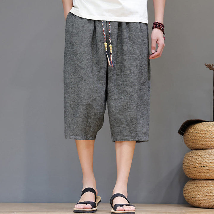 Buddha Stones Summer Casual Boho Drawstring Abstract Men's Shorts With Pocket - LightGray - US/UK/AU48, EU58 (6XL) - image 13