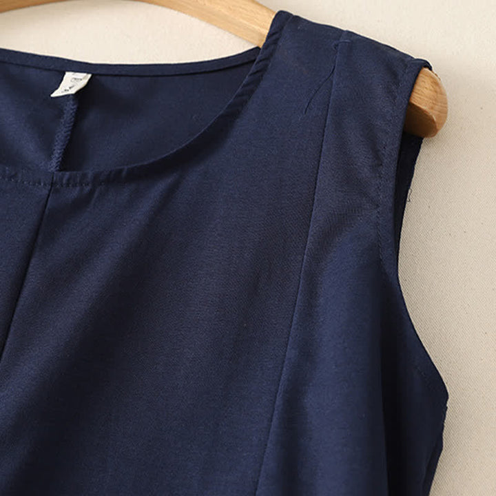 Buddha Stones Summer Minimalist Basic Solid Crew Neck Tank Top Women's Sleeveless T-Shirts - image 2