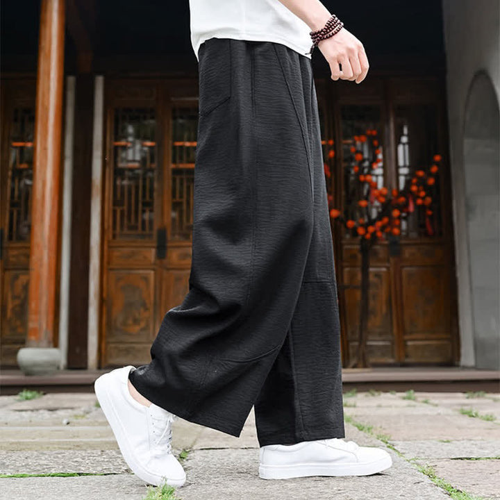 Buddha Stones Summer Casual Minimalist Drawstring Solid Ankle Pants Men's Straight Leg Pants With Pocket - image 11