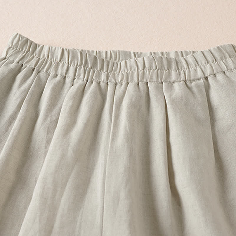 Buddha Stones Summer Casual Minimalist Solid Bermuda Shorts Women's Shorts With Pockets - image 2