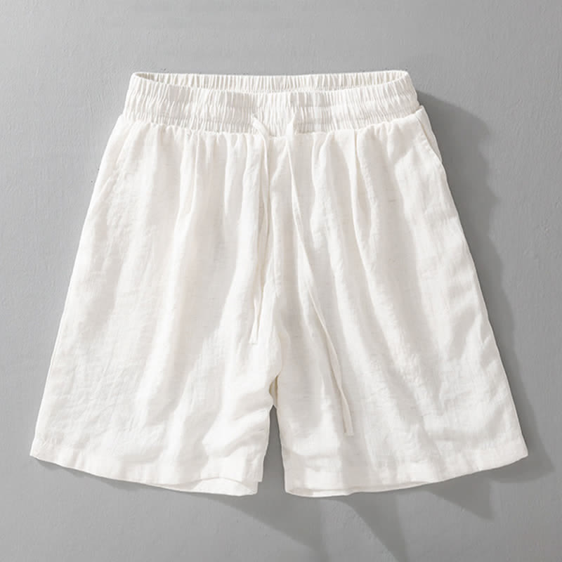 Buddha Stones Summer Casual Minimalist Drawstring Solid Men's Shorts With Pocket - image 7