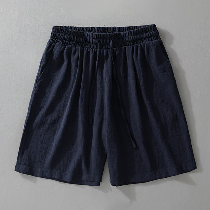 Buddha Stones Summer Casual Minimalist Drawstring Solid Men's Shorts With Pocket - image 1