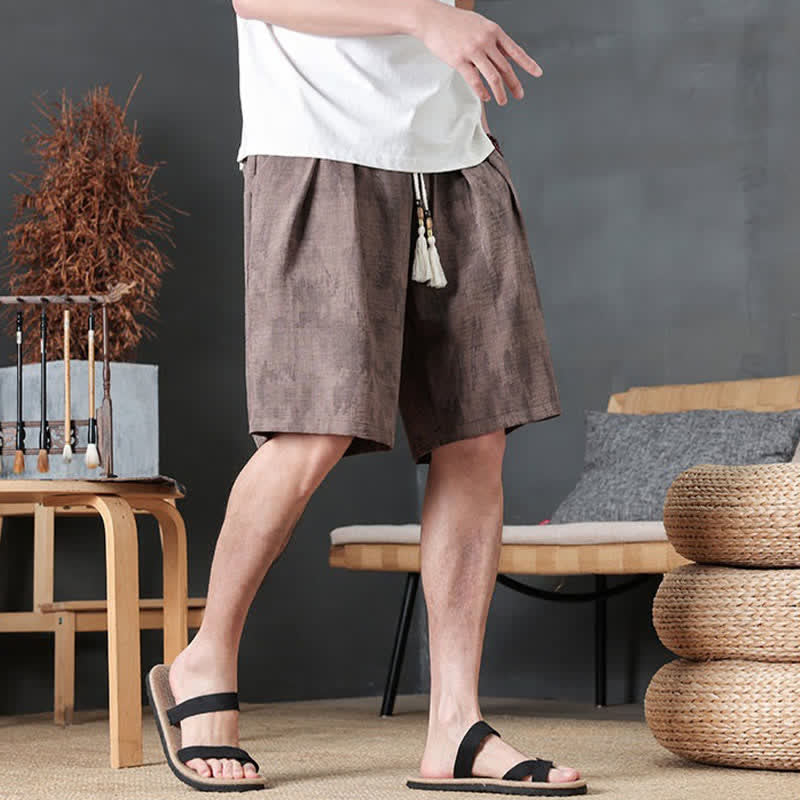 Buddha Stones Summer Casual Minimalist Drawstring Solid Men's Shorts With Pocket - image 9