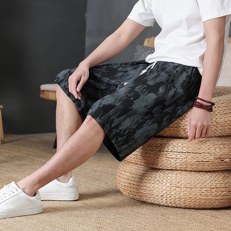 Buddha Stones Summer Casual Minimalist Drawstring Solid Men's Shorts With Pocket - image 23