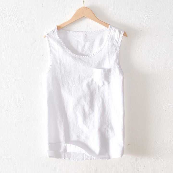 Buddha Stones Summer Casual Minimalist Solid Tank Top Men's Sleeveless T-Shirts With Patch Pocket - White - US/UK/AU42, EU52 (3XL) - image 8
