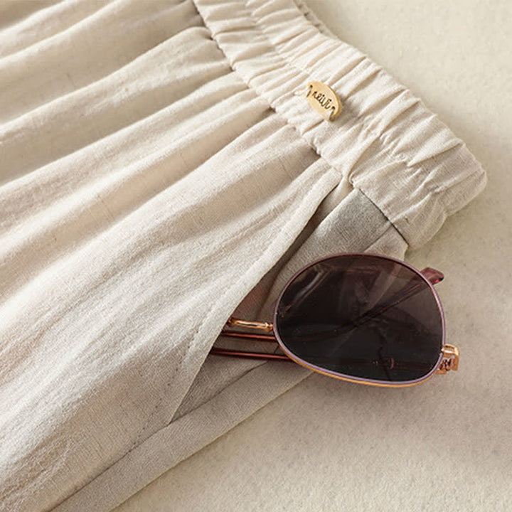 Buddha Stones Summer Casual Vintage Embroidery Floral Cropped Pants Women's Straight Leg Pants With Pocket - image 12