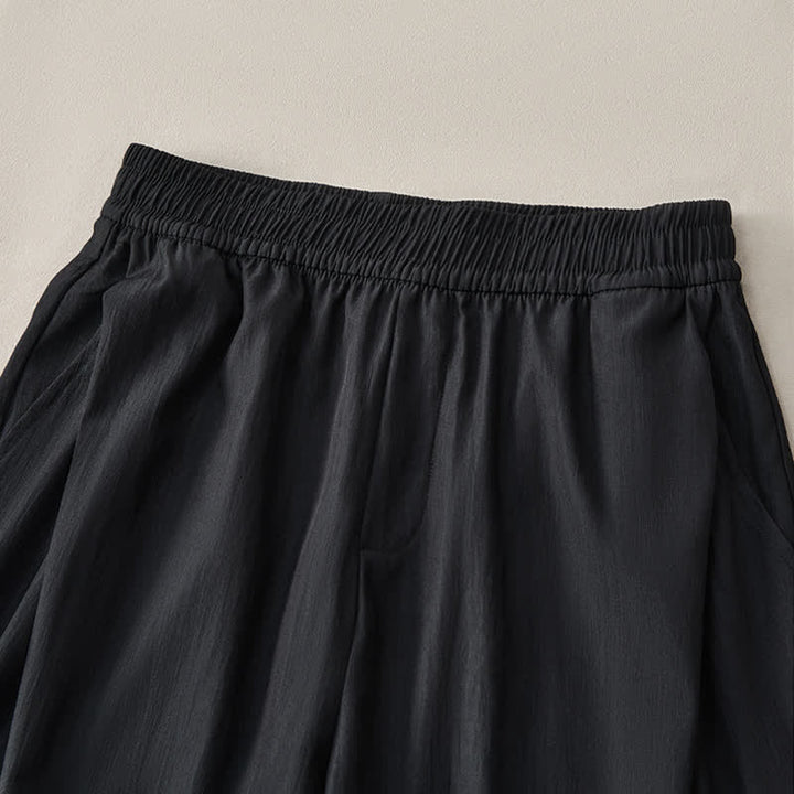 Buddha Stones Summer Casual Minimalist Drawstring Elastic Waist Solid Men's Shorts With Pocket - image 11
