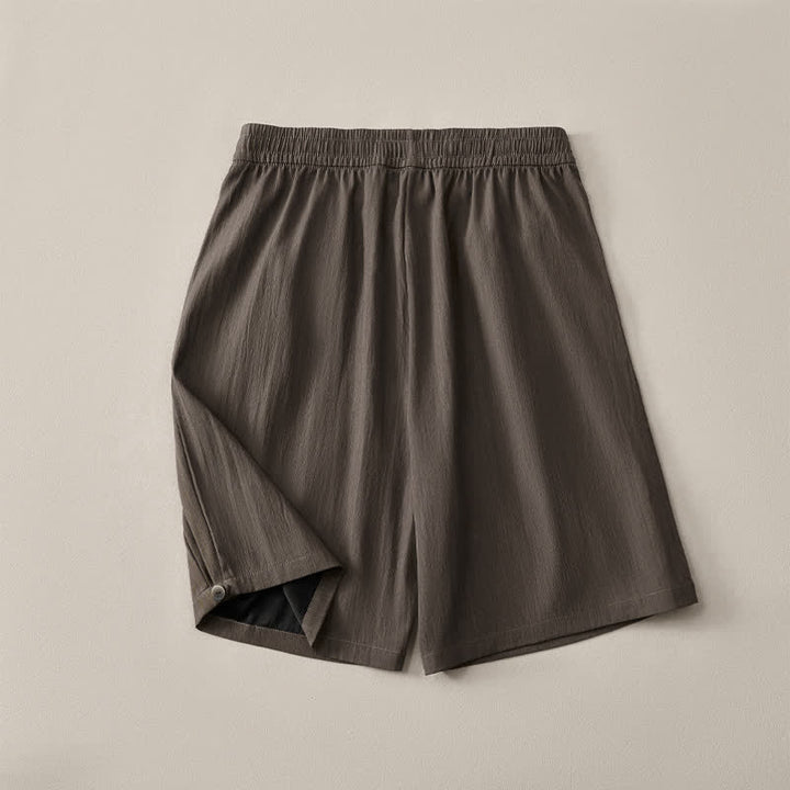 Buddha Stones Summer Casual Minimalist Drawstring Elastic Waist Solid Men's Shorts With Pocket - image 19