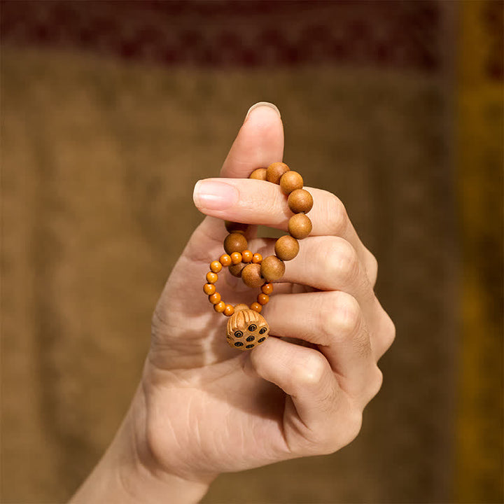 Buddha Stones Green Sandalwood Lotus Pod Healing Hand-Polished Tactile Meditation Beads Decorations - image 12