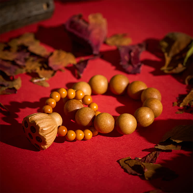Buddha Stones Green Sandalwood Lotus Pod Healing Hand-Polished Tactile Meditation Beads Decorations - image 10