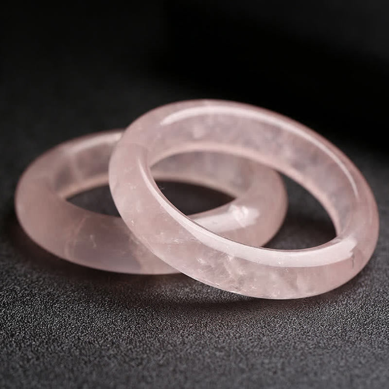 Buddha Stones  Natural Rose Quartz Love Caring Bracelet Bangle - 62mm - image 0