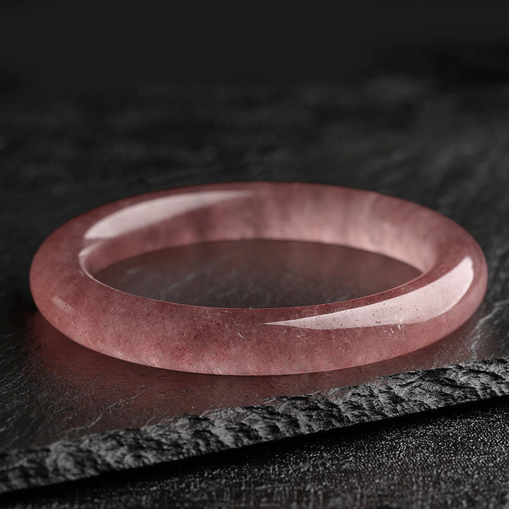 Buddha Stones Natural Strawberry Quartz Love Healing Bracelet Bangle - image 7