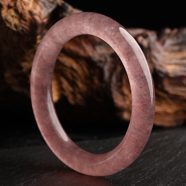 Buddha Stones Natural Strawberry Quartz Love Healing Bracelet Bangle - image 3