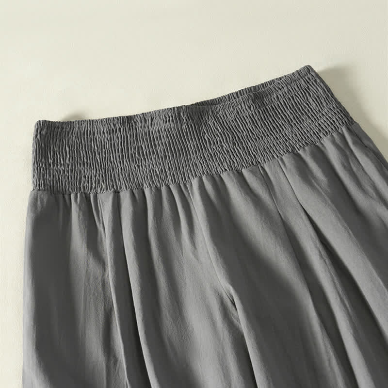 Buddha Stones Spring Summer Casual Minimalist Solid Long Pants Women's Wide Leg Pants With Pocket - image 18