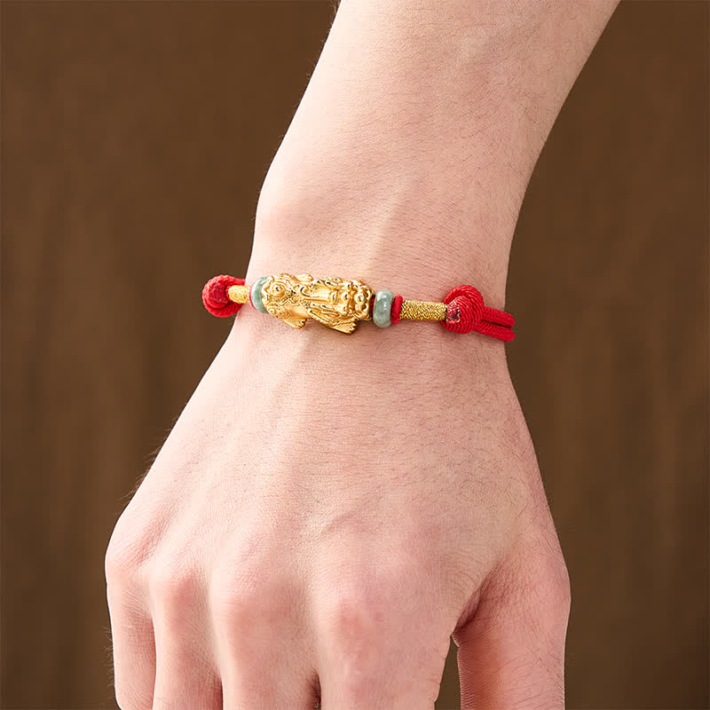 Buddha Stones Copper Pi Xiu Wealth Red String Bracelet - image 4