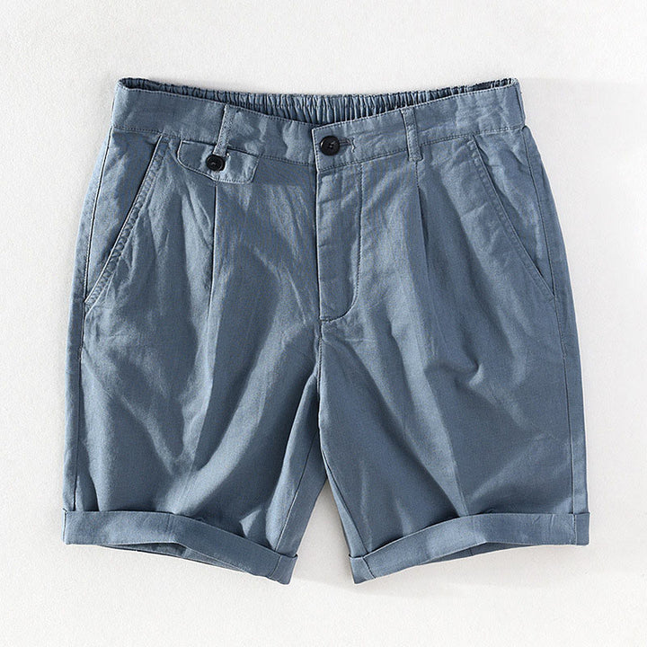 Buddha Stones Spring Summer Casual Minimalist Button Zipper Solid Cotton Linen Men's Shorts With Pocket - LightSteelBlue - US/UK/AU42，EU52 (3XL) - image 17