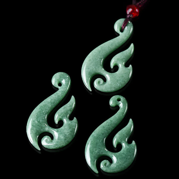 Buddha Stones Natural Jade Spiral Abundance  Pendant Necklace - image 6