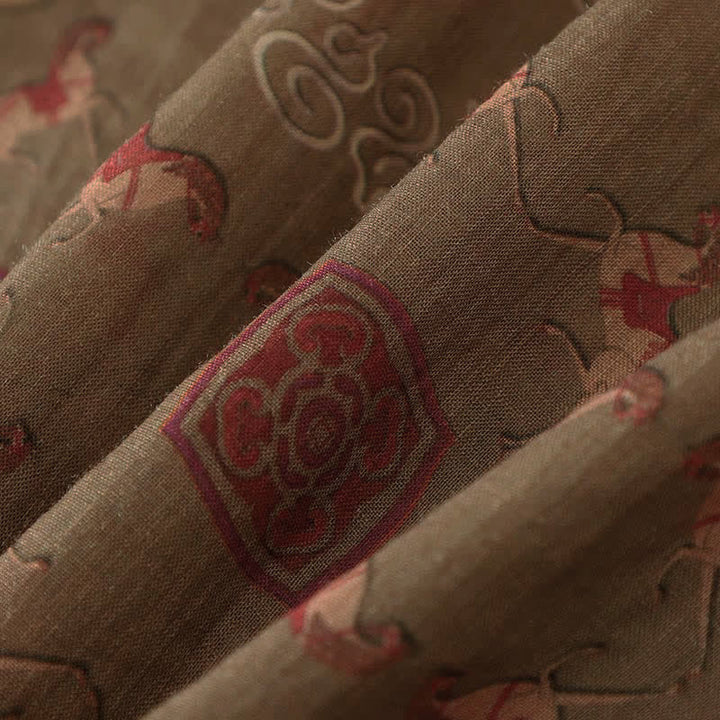 Buddha Stones Summer Tang Style Vintage Mandarin Collar Frog Button Floral Gourd Horse Tank Top Women's Sleeveless Shirts - image 10