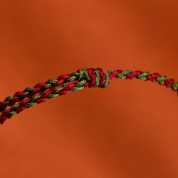Buddha Stones 999 Gold Braided Colorful Red Green String Koi Fish Luck Bracelet Anklet - image 20