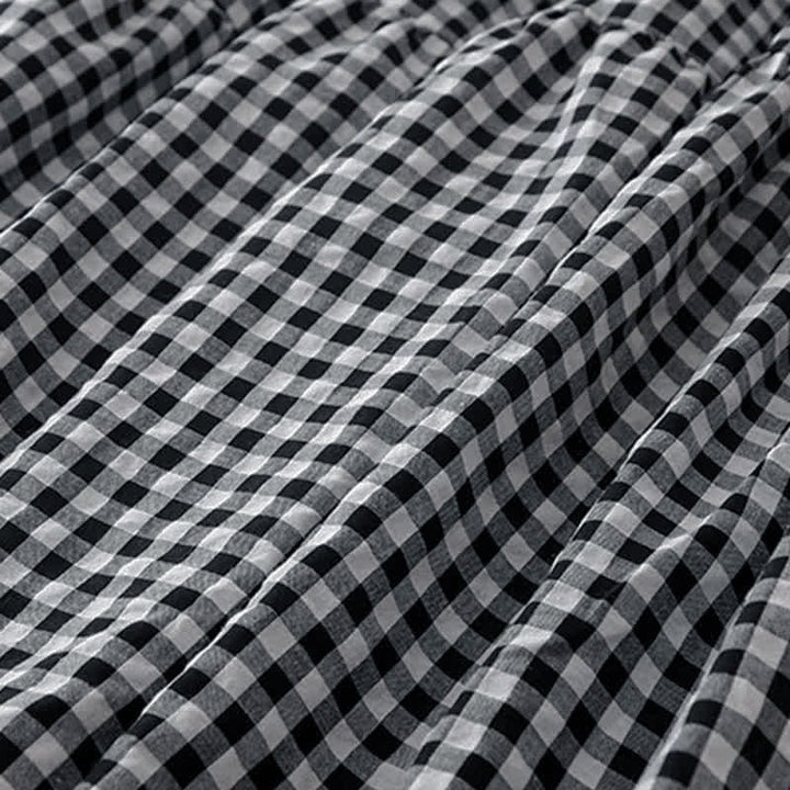 Buddha Stones Summer Vintage Plaid V-Neck Women's Short Sleeve Dress With Pocket - image 11