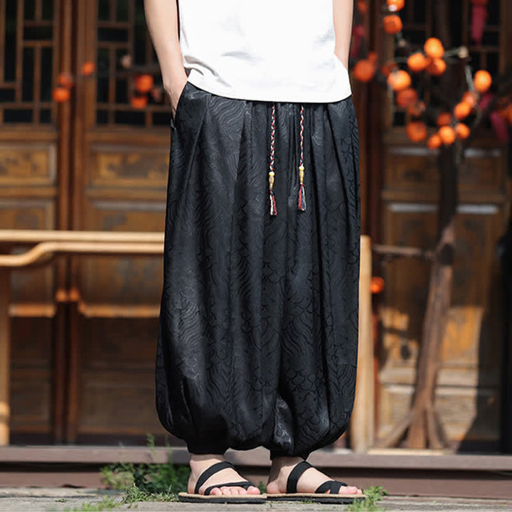Buddha Stones Summer Casual Boho Abstract Ankle Pants Men's Harem Pants - image 10
