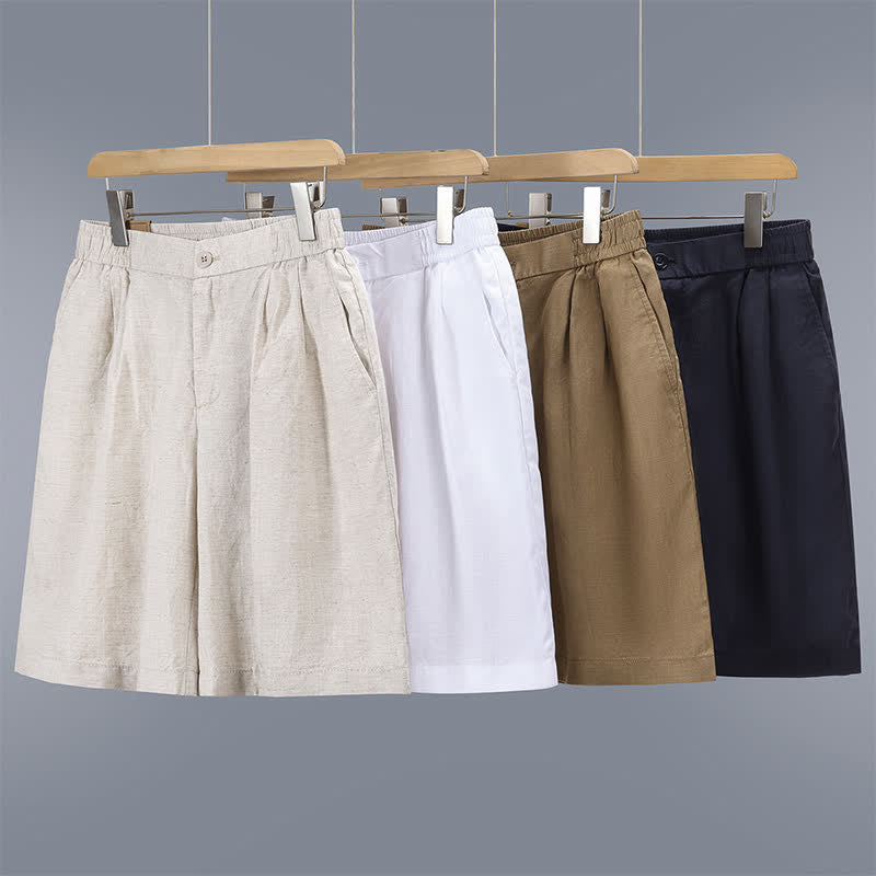 Buddha Stones Summer Casual Minimalist Solid Zipper Design Men's Shorts With Pockets - image 15