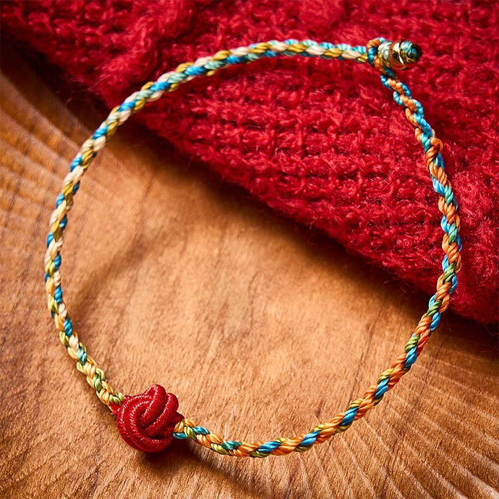 Buddha Stones Hand-Woven Colorful Red String Protection Bracelet - image 2
