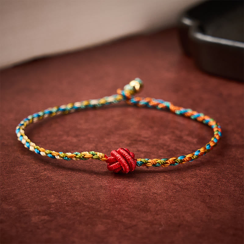Buddha Stones Hand-Woven Colorful Red String Protection Bracelet - image 4