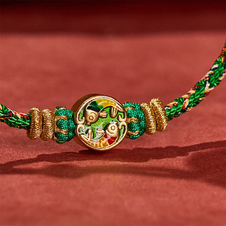 Buddha Stones Hand-Woven String Double Koi Fish Protection Rope Bracelet - image 12