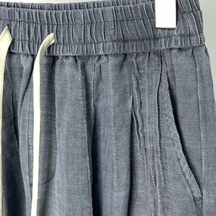 Buddha Stones Summer Casual Drawstring Solid Elastic Waist Men's Shorts With Pockets - image 9