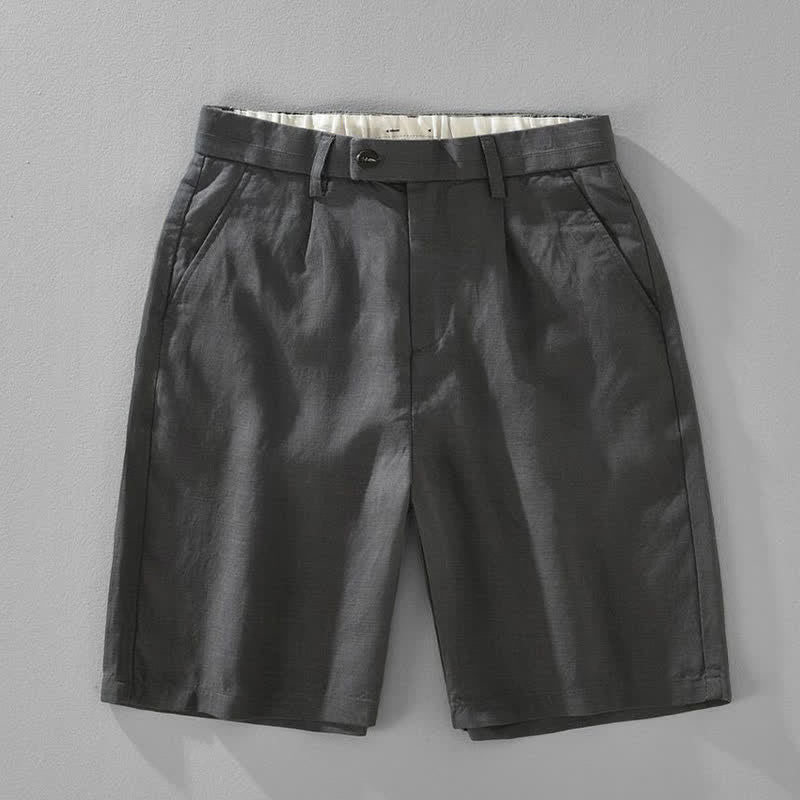 Buddha Stones Summer Casual Minimalist Button-Up Zipper Solid Men's Shorts With Pockets - DarkSlateGray - US/UK/AU46，EU56 (5XL) - image 14