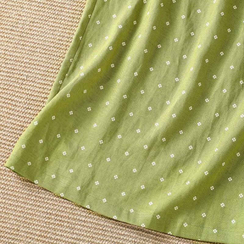 Buddha Stones Summer Casual Vintage Polka Dot Women's Skirts With Pockets - image 4