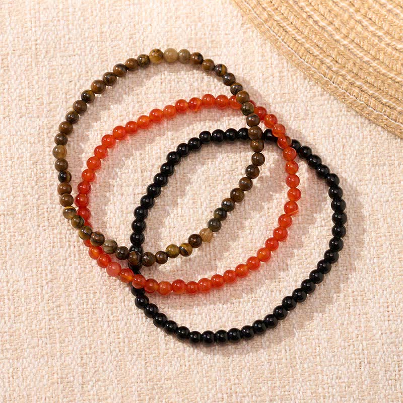 Buddha Stones 3pcs "Ignite Your Vital Current" Red Agate Purification Bracelet Includes Gift Message Card - image 1