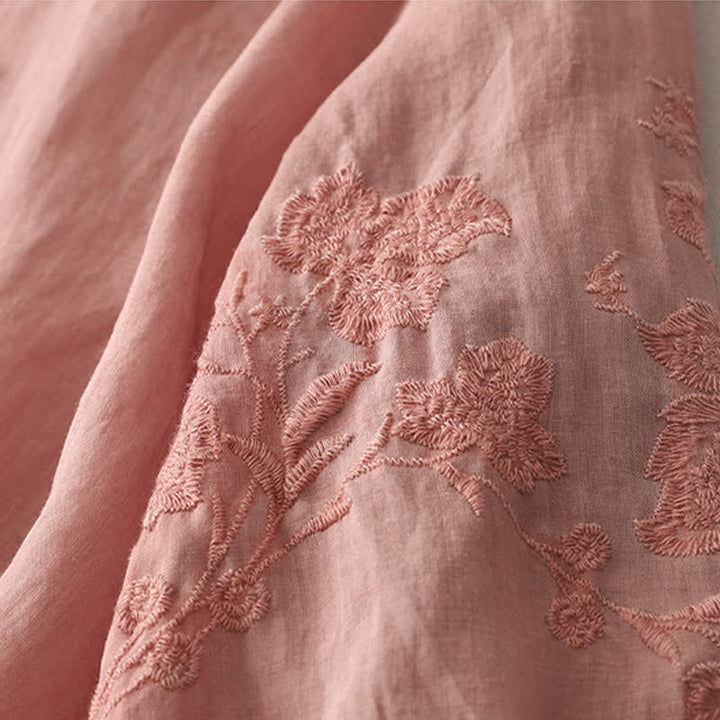 Buddha Stones Embroidery Button-down Women's Shirt - image 27